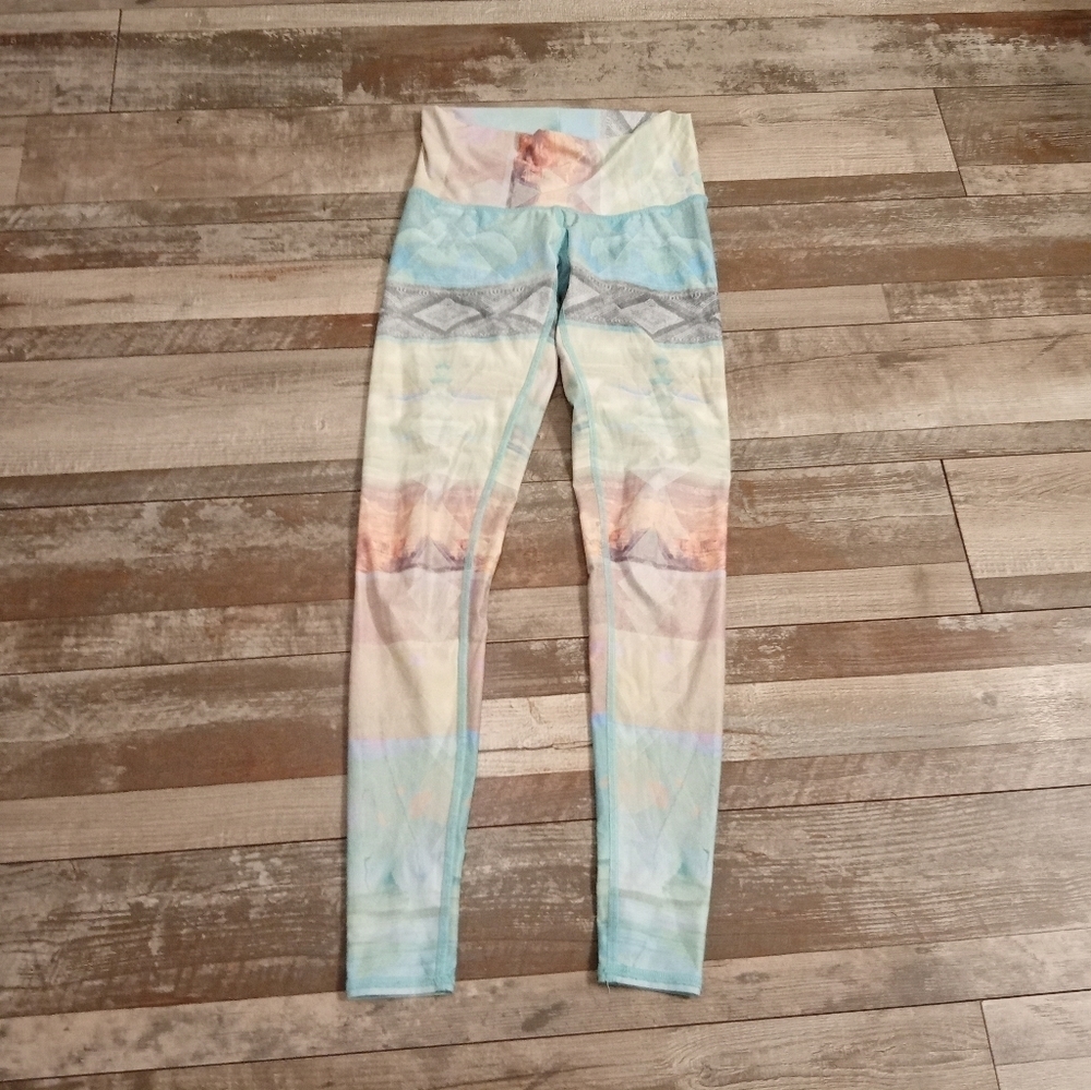 Teeki Women's Ombre Blue Athletic Balletcore Yoga Pants Leggings Size XS